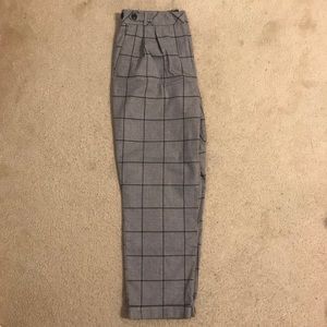 Topshop grey plaid dress pants